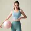 Ropa interior deportiva de una pieza para mujer, color contrastante, a prueba de golpes, de alta resistencia, para correr, yoga, sujetador, chaleco fitness delgado de alta elasticidad