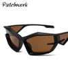 Tide cool color hip-hop Net red glasses European and American futuristic punk sunglasses New shaped fashion sunglasses cross-border