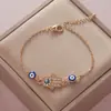 Retención de Color Galvanizado Ojo de Diablo Trébol de Cuatro Hojas Ojo de Diamante Pulsera Moda Femenina Simple Comercio Electrónico Transfronterizo Joyería Comercio Exterior
