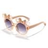 Gafas de Sol para Niños con Lazo de Color Caramelo Gafas de Sol Modernas para Bebé Niña Gafas de Dibujos Animados Lindas Fotográficas Cóncavas