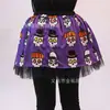 Saia Tutu de Halloween Personalizada de Fábrica Vestido de Performance para Crianças Pequenas com Estampa de Desenho Animado e Design de Abóbora Laranja