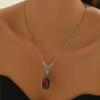 2025 Estilo Retro Europeo y Americano Transfronterizo Geométrico Joyería para Mujer Diseño Geométrico con Incrustaciones de Piedras Preciosas Collar Largo de Cristal