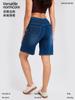 Shorts Jeans Wide-Leg de Cintura Alta com Bigodes Transfronteiriços Novos para Mulheres, Emagrecedor, Solto, Alta Elasticidade, Shorts Fitness com Bolsos