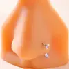 Joyería de Plata con Circonita Cruzada Europea y Americana para Nariz, Accesorios Populares de Lujo Ligero para Nariz en Amazon, Acero Inoxidable Venta al por Mayor de Comercio Exterior para Mujeres