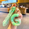 Chaveiro de Letra Criativo Preenchido com Óleo Moda Feminina Colorido Pingente de Bola Flutuante Anel de Chaveiro para Bolsa de Casal