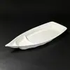 Prato dividido em forma de barco de melamina, prato criativo para culinária de hotel e restaurante, prato de apresentação de sashimi, prato comercial de dois compartimentos para acompanhamento de hot pot