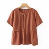 Conjunto de camiseta de verão para mãe de meia-idade 2024 novo feminino de meia-idade e idoso que reduz a idade solto estilo estrangeiro camisa pequena roupa de avó