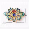 Novos acessórios DIY de liga metálica com gota de óleo, acessórios de coroa de fênix antiga, flor azul semiacabada, grampo de cabelo tailandês azul rei