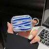 Adecuado para Apple AirPods Funda Protectora para Auriculares Inalámbricos Carcasa Transparente con Foto Láser de Ondas de Agua AirPods 3