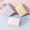 Carteira de Queijo Estilo Japonês Bolsa de Cartão Fofa Carteira de Moedas Curta Feminina Dobra de 30% Pequena Fresca Bordada Texket Original Estilo Mori