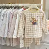 Conjunto de ropa interior térmica de otoño e invierno para niños, algodón puro, para niños y niñas, incluye camisetas de manga larga y pantalones largos, adecuado para usar en casa y como pijama