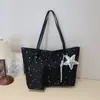 Bolsa Tote Estampada de Estrelas Grande Capacidade Feminina Nova Primavera/Verão Versátil Bolsa de Mão 2026 Fashionável Popular Ombro Único Axila