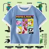 Camiseta Infantil de Minecraft Creeper Bloques de Color Manga Corta Unisex Ropa Infantil 9
