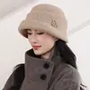 Nuevo sombrero de lana retro de tweed estilo francés para mujer, moderno sombrero de pescador de lana para otoño e invierno, sombrero tipo cubo elegante y que adelgaza el rostro