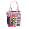Cubeta Linda Ilustrada Portátil Estilo Coreano Femenina Bolsa de Almuerzo para Mamá Bolsa Pequeña para el Trabajo Lienzo con Graffiti Infantil