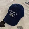 Gorra de Béisbol Lavada Vintage Estilo Americano Letra para Mujer Verano Combinación Perfecta Cara Grande Mostrando Ala Ancha Pequeña Copa Profunda Gorra de Pato
