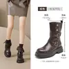 Botas Martin Maillard Augusiden para Mujer 2026 Nuevo Otoño Botas de Caballero Western Vintage para Viajar en el Oeste de Sichuan