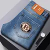 B-Brand Bao Sheng Jeans para Hombre Estilo Otoño e Invierno Marca Elásticos Ajustados Skinny Pantalones para Hombre Azul Lujo Ligero Aliexpress