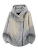 Venta al por mayor transfronteriza de chaquetas irregulares con cremallera y estampado de cebra, sudaderas con capucha de otoño de moda para hombre estilo americano, corte holgado, para adolescentes