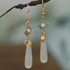 Nuevos Pendientes de Borla de Gota de Agua Estilo Chino Dinastía Song con Ganchos para Orejas, Pendientes Elegantes Estilo Chino para Mujeres, Diseño Popular Estilo Nacional