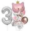12 Piezas/Set Gato Corona Plus Paquete de Globos de Película de Aluminio Digital de 40 Pulgadas Set de Decoración de Cumpleaños Globo de Lentejuelas