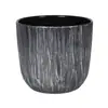 Maceta de Madera Imitación Minimalista Nórdica con Florero, Maceta Gruesa Gris-Blanco Gris Oscuro de Gran Diámetro de Pie para Sala de Estar
