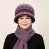 Sombreros de Otoño e Invierno para Mujer, Sombreros de Pescador a la Moda, Sombreros de Cubo para Madres de Mediana Edad y Mayores, Sombreros de Lana Cálidos con Forro de Felpa, Gorros de Punto para Señoras Mayores
