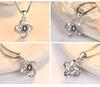 Collar de Trébol de Cuatro Hojas para Mujer Cadena para Clavícula Estilo Coreano Rojo Cibernético Colgante de Diamante Rotatorio de Amor Circonita Ortografía en Vivo Más Explosiones