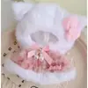 Roupas de boneca apenas 10cm corpo Nunu corpo Estrela do Mar roupas de corpo Algodão boneca xale Capuz de desenho animado Chaveiro Conjunto de roupas de boneca