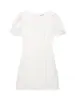 Falda Corta Primavera Nueva Mujer Color Sólido Cuello Redondo Bolsillo Plegado Vestido Estilo Casual Retro Estilo Europeo y Americano Ceñidor de Cintura
