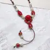 Colar de contas de cerâmica colorida Moda Retro Novo Estilo Chinês Personalidade Colar Longo Camada Dupla Colar Colar Avançado Atacado
