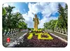 Ímãs de Geladeira de Vidro com Paisagens de Xishuangbanna Templo Budista Geral Buda Dourado Palácio Estilo Dai Decorações Magnéticas Culturais e Criativas de Memória