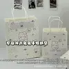 Bolsa de regalo de conejito con lunares morados, estilo ins, alto atractivo estético, gran capacidad, adecuada para estudiantes, bolsa para regalo de mejores amigos, regalo de cumpleaños