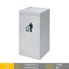 Cubo de basura rectangular de acero inoxidable para centro comercial de hotel, cubo de basura abatible con cenicero, estilo vertical