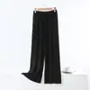 Estilo Nova Temporada de Primavera Versão Coreana Calças Flare de Algodão Calças Casuais Largas de Cintura Alta Versão Coreana Tamanho Plus Calças de Perna Larga Calças Saia de Bainha Larga para Casa Calças Femininas