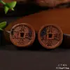 Madera de Azufaifo Golpeada por Rayo Colgante Retro de Moneda para Coche Llavero de Coche Colgante Colgante para Bolso Colgante Chino Seguro y Propicio