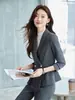 Moda Otoñal Ropa de Negocios Traje de Mujer Temperamento Estilo Diosa Ropa de Trabajo Administrativo Recepcionista Entrevista Accesorio