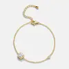 Pulsera Exquisita Estilo Vintage Hong Kong para Mujer, Pulsera con Colgante Cuadrado de Latón Níquel 16K Chapado en Oro Joyería al por Mayor