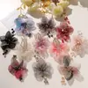Atmósfera etérea estilo antiguo malla degradada rama de flor de cristal DIY pasador Hanfu chino accesorio para el cabello para mujer y accesorio para la cabeza