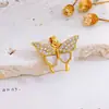 Acessórios para Joias DIY Pingente de Colar Borboleta Dinâmica Zircônia Micro-Incrustada Banho de Ouro 18K Color-Preserving Acessórios para Colar Pulseira