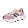 Zapatillas Moradas Estilo Papá para Mujer, Nuevas de Primavera Transpirables Casuales Deportivas con Plataforma y Aumento de Altura Oculto