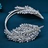 Comércio exterior artesanal cocar nupcial headband strass garra corrente acessórios para cabelo dupla fileira diamante headband festa de casamento jóias DZ019