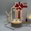 Venta caliente transfronteriza base de madera maciza Tablero de mensajes luz de noche 3D Luz creativa acrílico lámpara de mesa de ambiente
