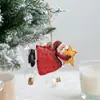 Adornos de Papá Noel Pintados a Mano en Resina Colgantes Decoración para Árbol de Navidad Diseño de Escena Navideña Colgantes de Muñeca Navideña