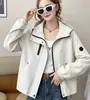 Cortavientos con capucha para mujer, estilo nuevo para Primavera y Otoño 2026, tamaño pequeño, casual para exteriores, chaqueta corta con cremallera a prueba de viento