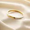 Explosões Transfronteiriças Gota de Óleo Vermelha e Verde Pulseira de Fecho Oval em Aço Titânio Ouro 18K Feminina Versátil Cor Nicho Sem Cor Pulseira