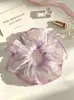 Elásticos para el pelo coloridos, elegantes y artísticos, scrunchies de malla floral de alta elasticidad, accesorios en stock para venta al por mayor