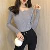 Suéter Nuevo de Otoño/Invierno 2023 con Cuello en V para Mujer, Diseño Delgado de Corazón de Celebridad de Internet, Suéter Tejido con Chaqueta Camisera Básica