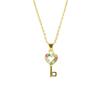 Collar vietnamita transfronterizo de oro y arena, pendientes de circonita de lujo con forma de llave de amor, ideal para mujeres, diseño de nicho, joyería Sense First.