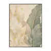 Pintura decorativa moderna con marco de hoja de planta, arte de pared de lujo ligero para sala de estar, pasillo, entrada, pintura de pared de fondo para hotel y casa de huéspedes